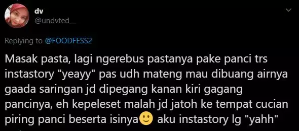 pengalaman masak pertama twitter