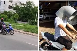 10 Momen lucu orang bawa sepeda motor ini bikin geleng kepala