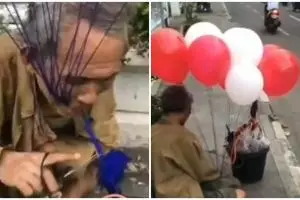 Kisah pilu seorang kakek di Jogja jalan 33 km untuk jualan balon