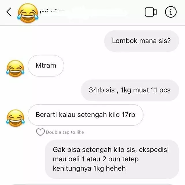 chat lucu pembeli olshop tanya ongkir © 2020 instagram.com