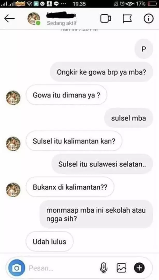 chat lucu pembeli olshop tanya ongkir © 2020 instagram.com