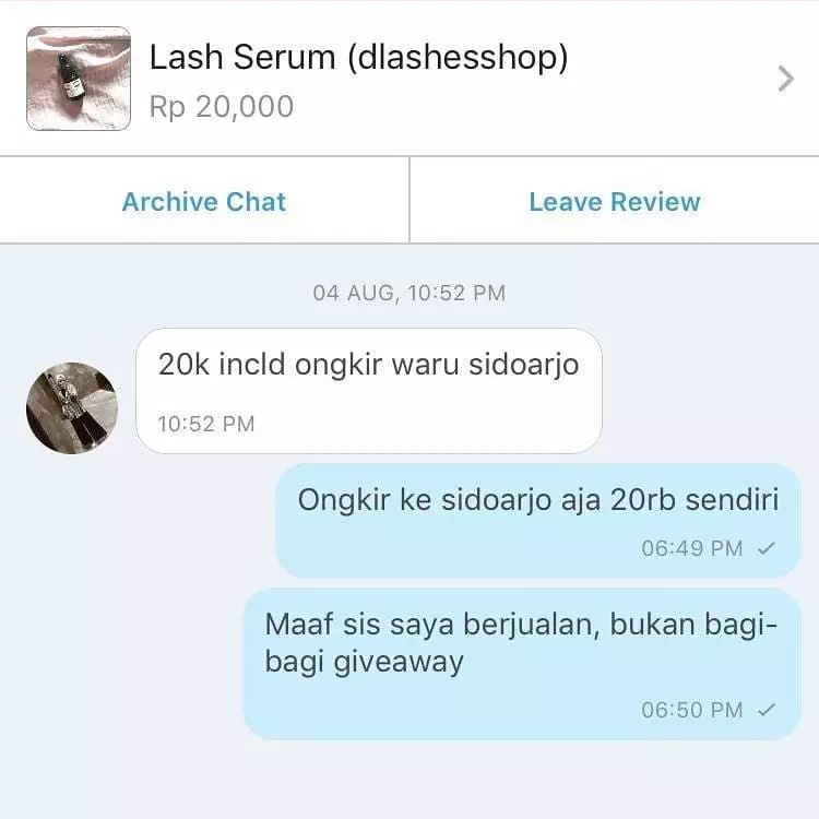 chat lucu pembeli olshop tanya ongkir © 2020 instagram.com