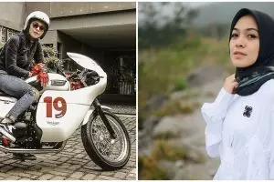 10 Gaya Dian Ayu istri Omesh saat kendarai motor gede, karismatik