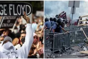 Ada cowok bertato pulau Indonesia ikut demo rusuh AS, ini identitasnya