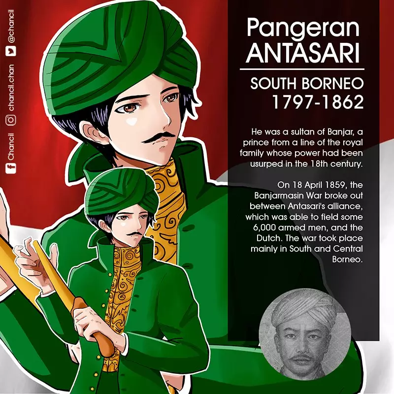 Ilustrasi anime pahlawan Indonesia Facebook/ Chancil
