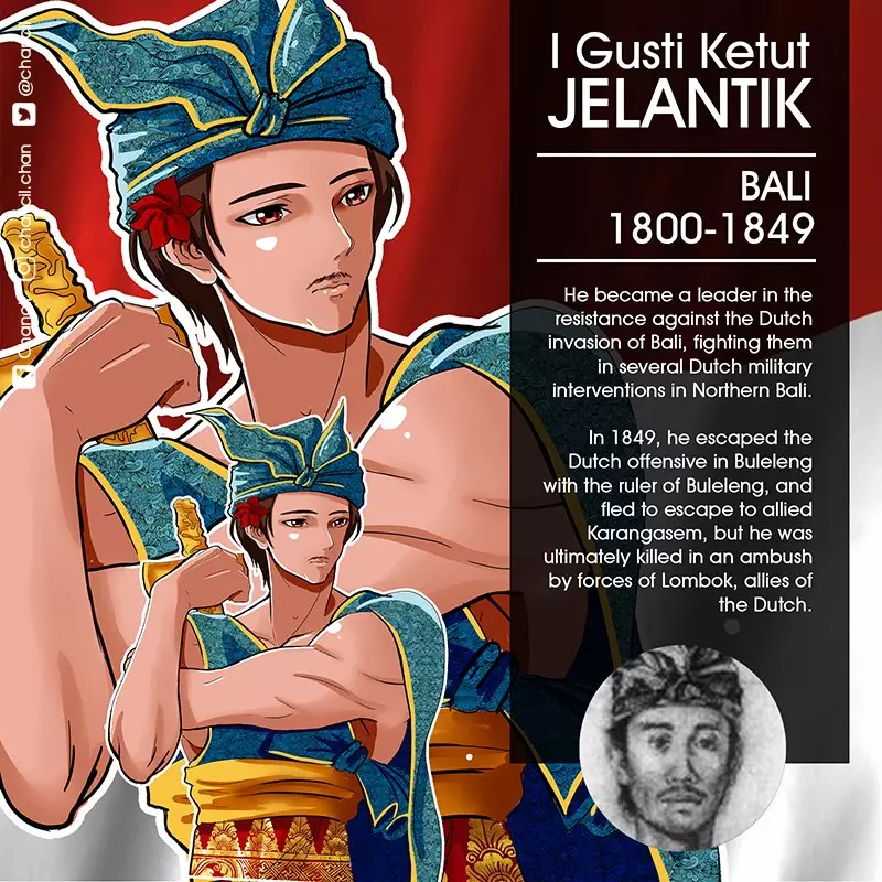 Ilustrasi anime pahlawan Indonesia Facebook/ Chancil