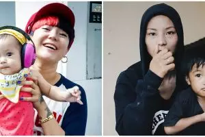 Dikenal tomboi, gaya 8 seleb saat momong anak ini telaten