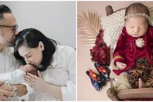 8 Potret newborn baby Numa anak Mona Ratuliu, cantik pakai kebaya