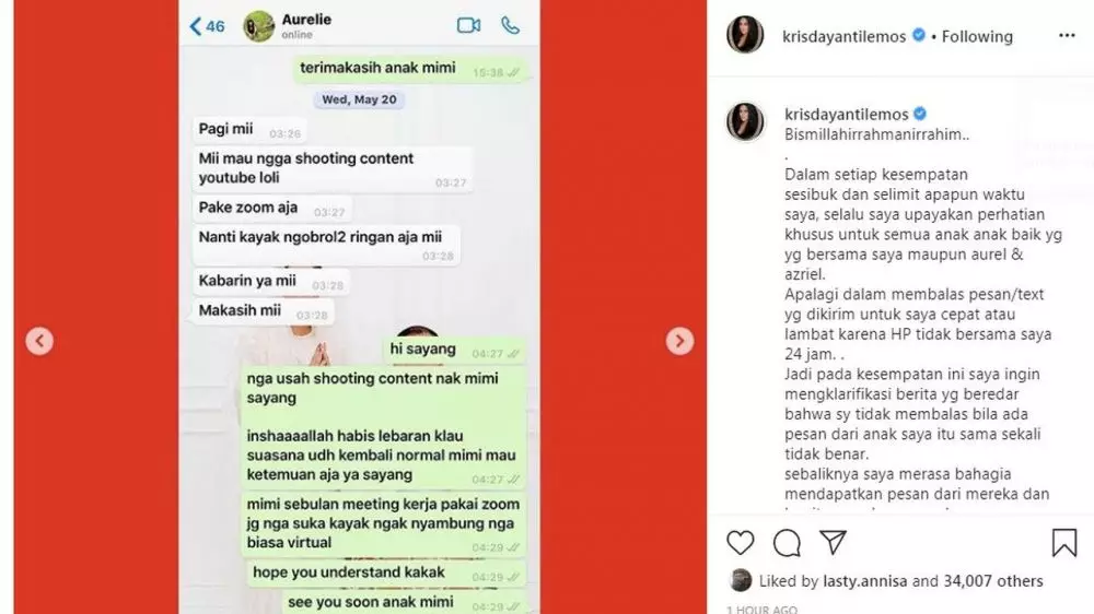 Penjelasan Krisdayanti © 2020 brilio.net Instagram/@krisdayantilemos ; Instagram/@aurelie.hermansyah Penjelasan Krisdayanti © 2020 brilio.net Instagram/@krisdayantilemos ; Instagram/@aurelie.hermansyah