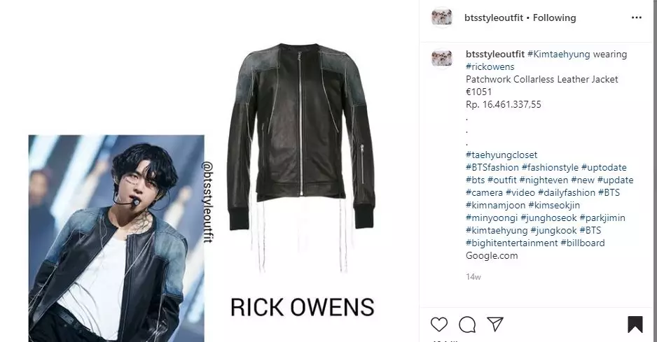 10 Koleksi jaket V BTS Instagram 10 Koleksi jaket V BTS Instagram