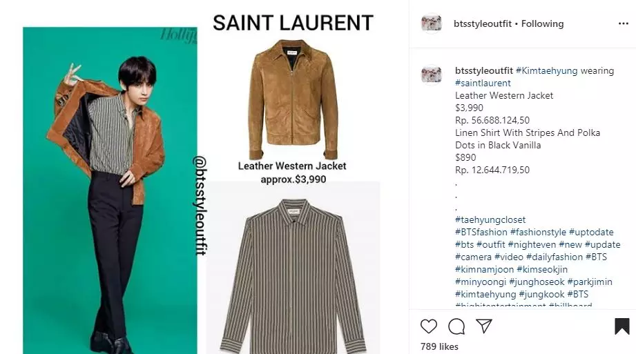 10 Koleksi jaket V BTS Instagram 10 Koleksi jaket V BTS Instagram