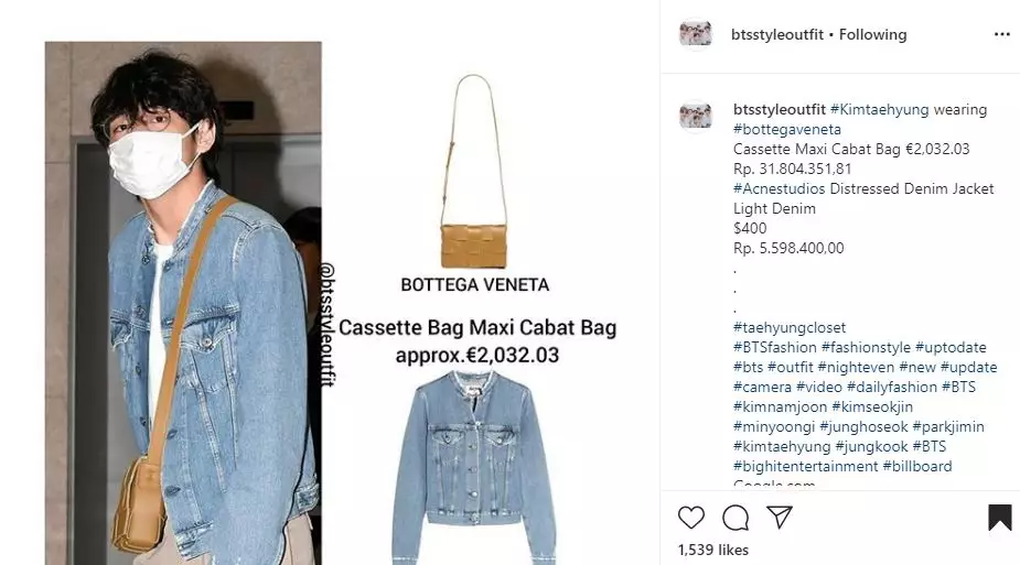 10 Koleksi jaket V BTS Instagram 10 Koleksi jaket V BTS Instagram