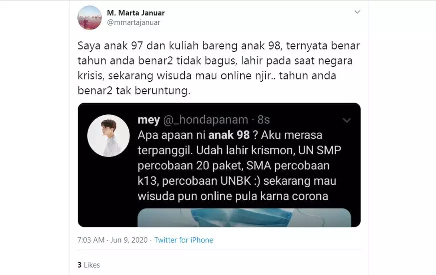 curhatan anak 98 berbagai sumber