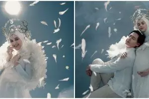 8 Potret maternity Cut Meyriska & Roger, bertema guardian angel