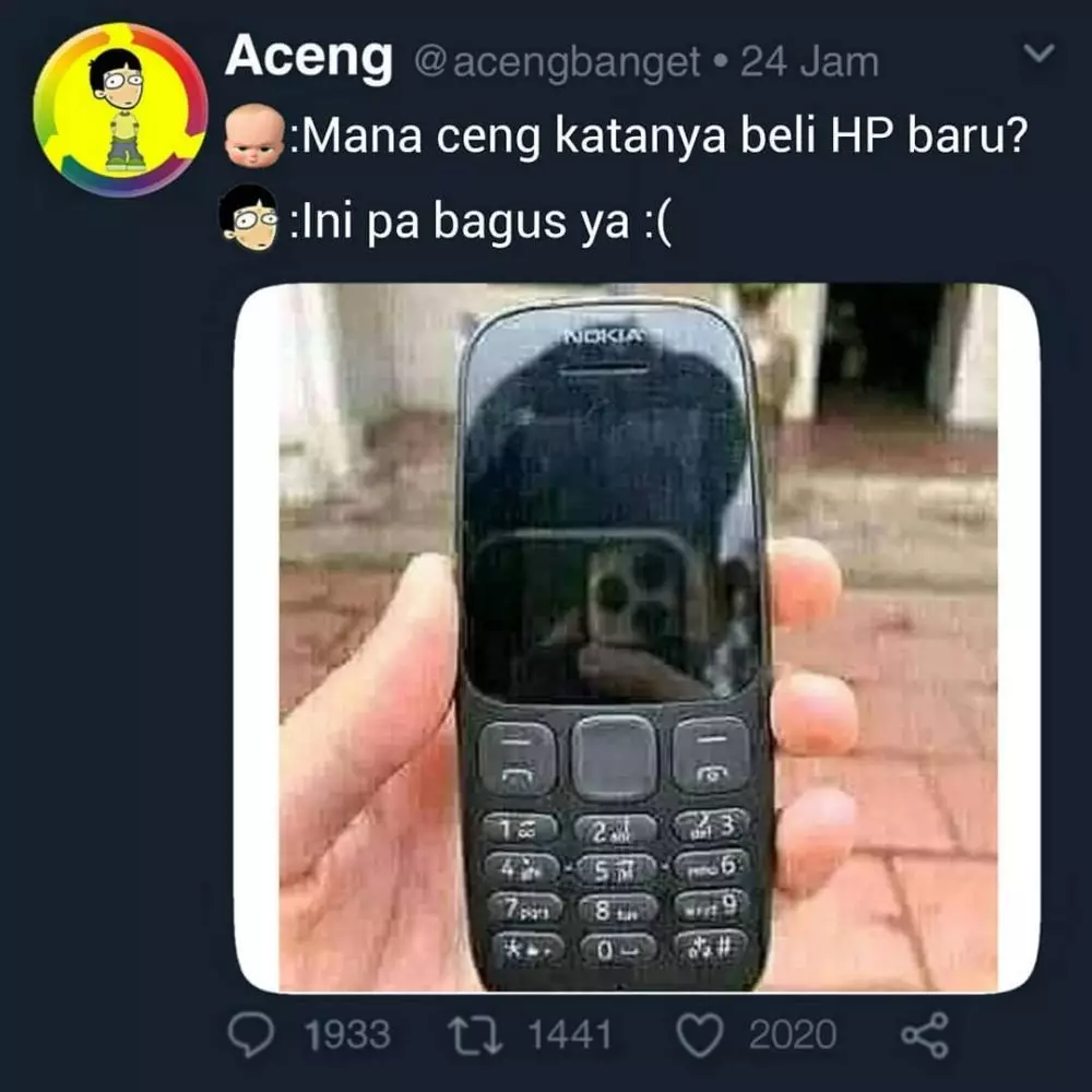 meme lika liku punya HP © 2020 instagram.com