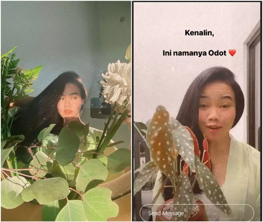 Yura Yunita lakukan mirror selfie bersama tanaman © 2020 brilio.net