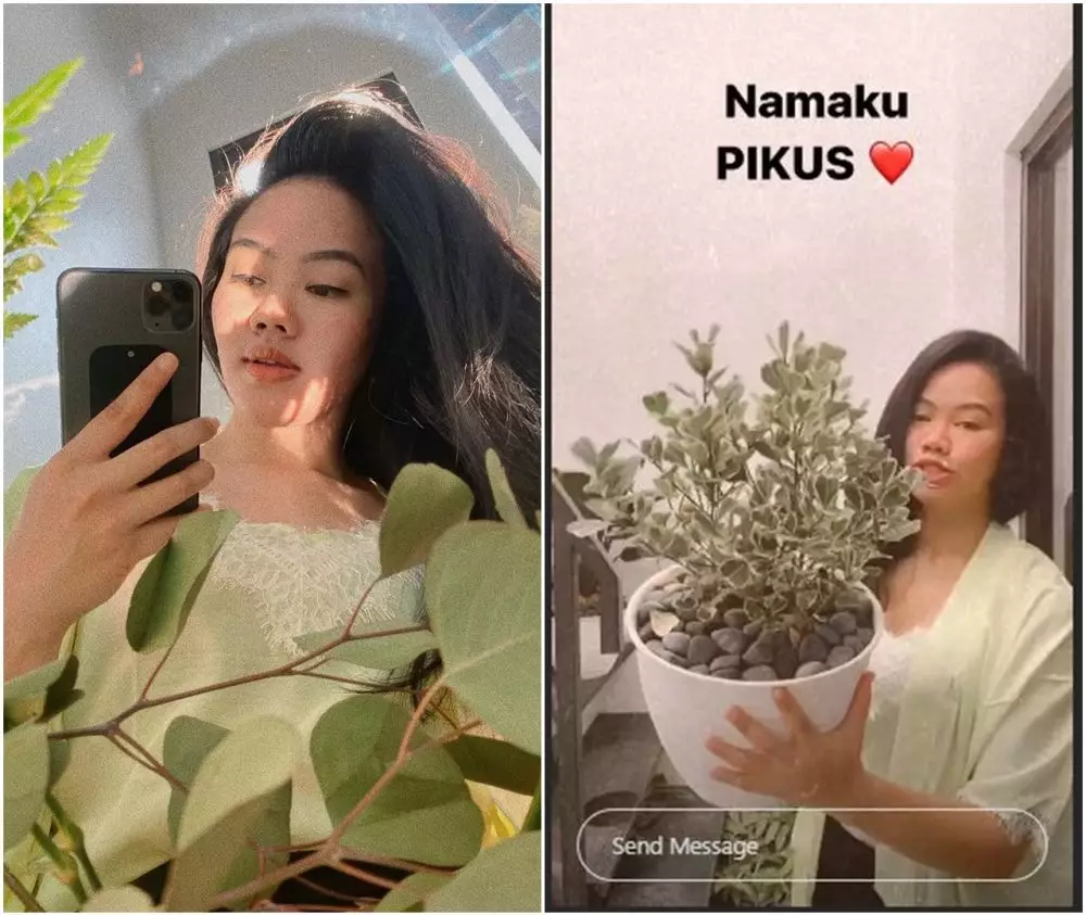 Yura Yunita lakukan mirror selfie bersama tanaman © 2020 brilio.net