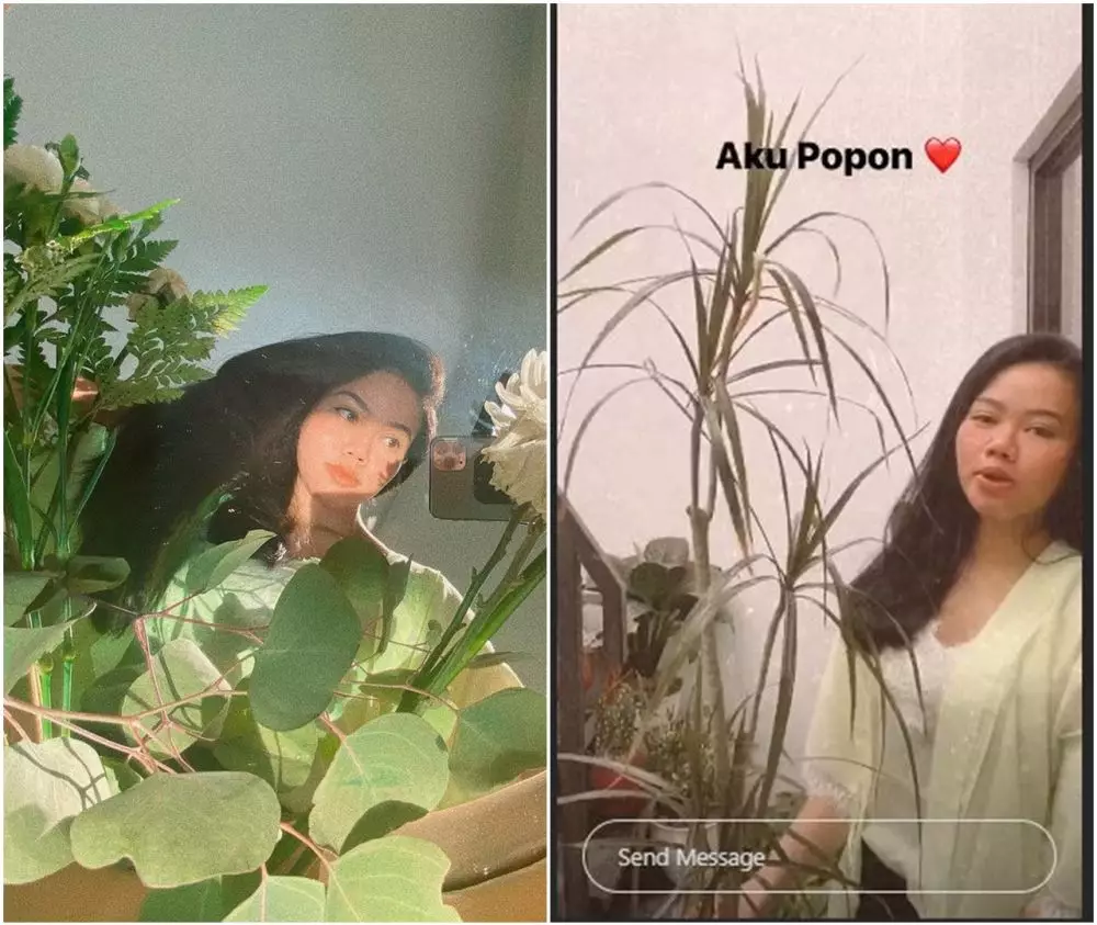 Yura Yunita lakukan mirror selfie bersama tanaman © 2020 brilio.net