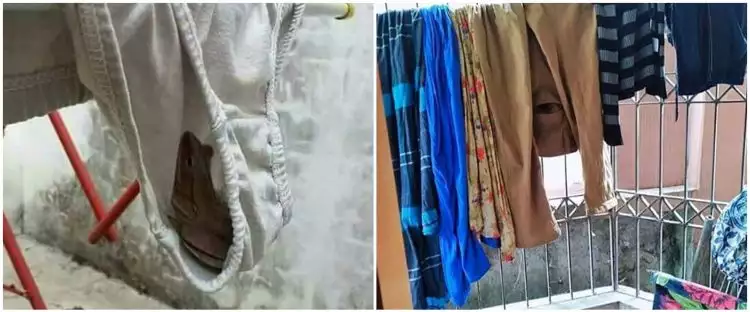 10 Momen absurd saat jemur pakaian, bikin geli sendiri