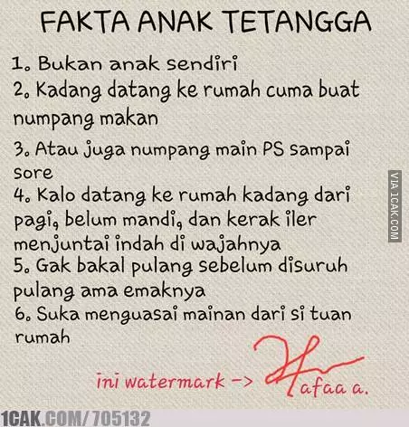 Meme kelakuan anak tetangga 1cak.com