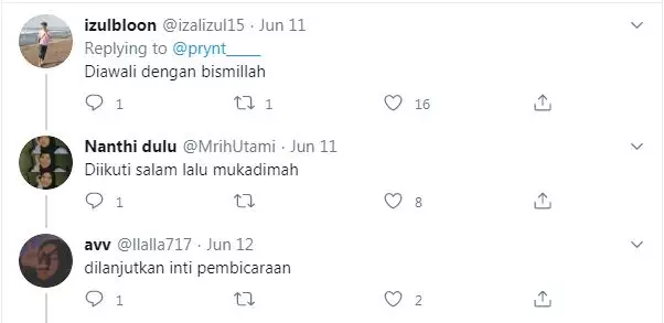 cuitan memulai chat  Twitter