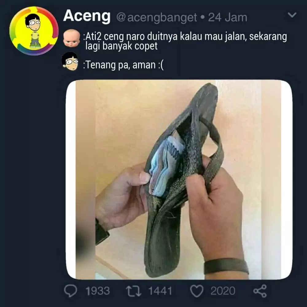 meme lucu amankan barang © 2020 instagram.com