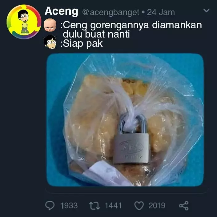 meme lucu amankan barang © 2020 instagram.com