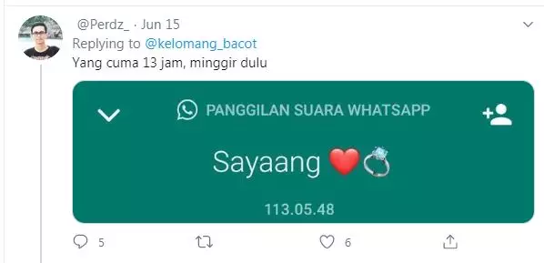 pamer durasi telepon Twitter
