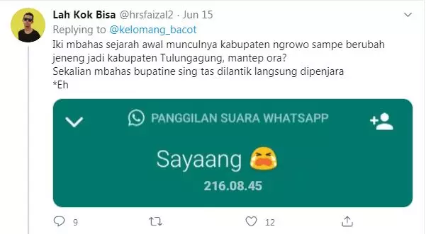 pamer durasi telepon Twitter