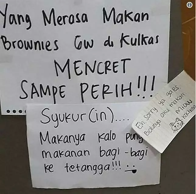 peringatan dilarang ambil makanan © 2020 brilio.net