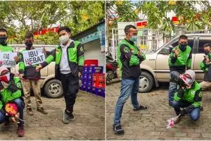 Viral driver ojek online 'ibu hebat' dapat kejutan ulang tahun