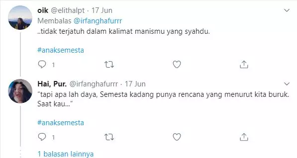 cuitan alam semesta Twitter