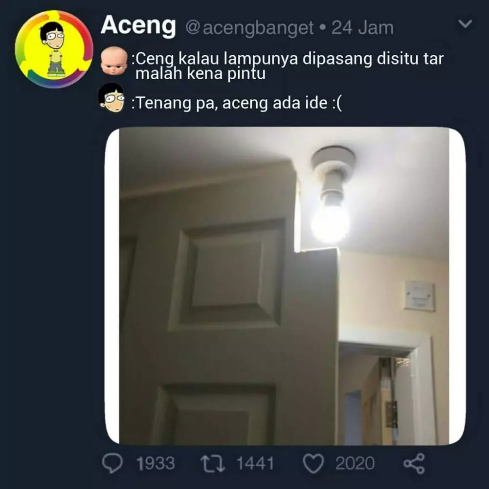 meme lucu salah pasang barang © 2020 instagram.com