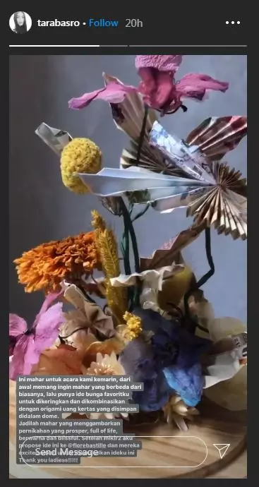 makna dibalik mahar unik tara basro instagram