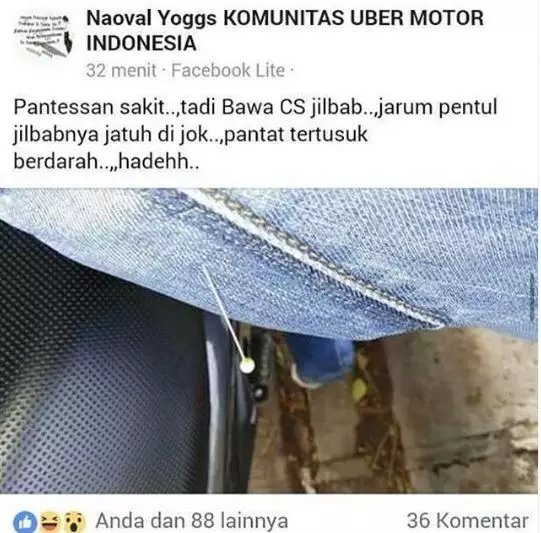 Status Facebook driver ojek online berbagai sumber