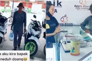Kisah bapak beli smartphone pakai uang receh sekarung, bikin haru