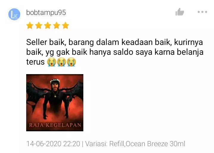 kelakukan cowok kasih penilaian olshop Twitter/@txtdarionlshop