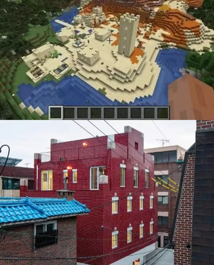 Meme bangunan seperti game Berbagai sumber