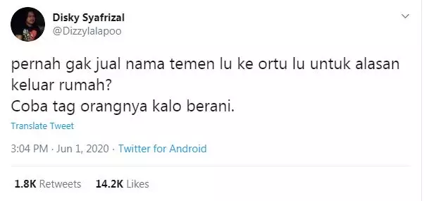 cuitan lucu tentang teman  Twitter