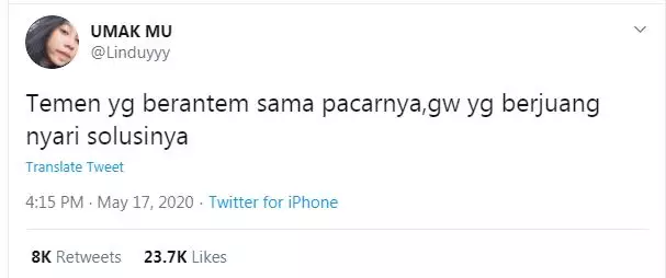 cuitan lucu tentang teman  Twitter