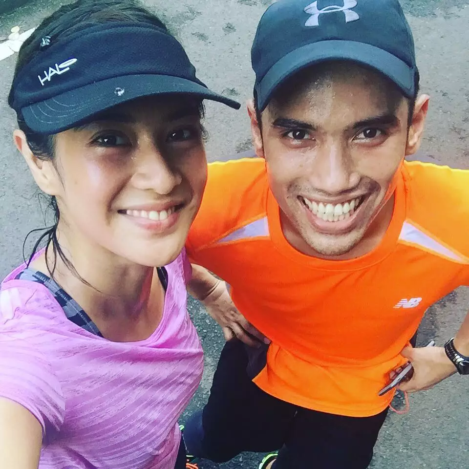 potret seleb olahraga lari bareng pasangan instagram