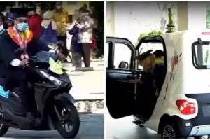 8 Potret wisuda drive thru di UNS, transportasinya curi perhatian