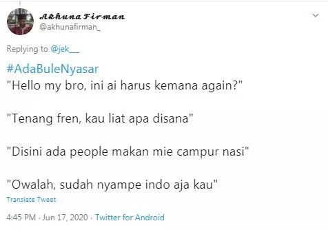 cuitan ada bule nyasar Twitter