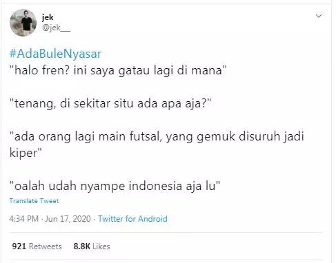 cuitan ada bule nyasar Twitter