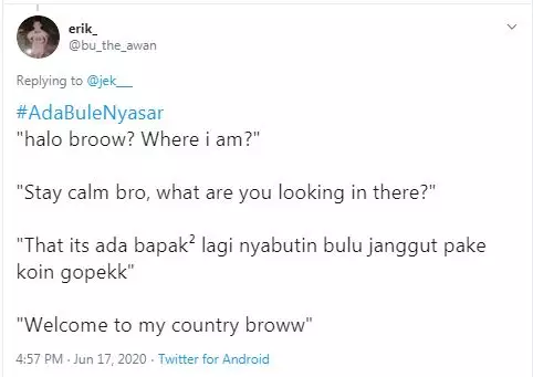cuitan ada bule nyasar Twitter