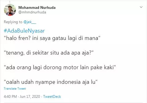 cuitan ada bule nyasar Twitter