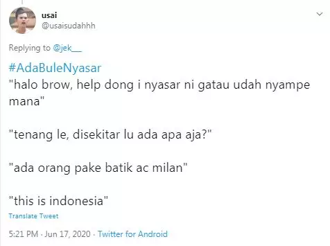 cuitan ada bule nyasar Twitter