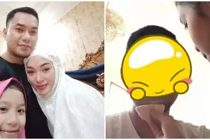 4 Potret suami Zaskia Gotik didandani anak, hasilnya bikin ngakak