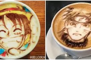 10 Latte art bergambar karakter anime terkenal, hasilnya keren