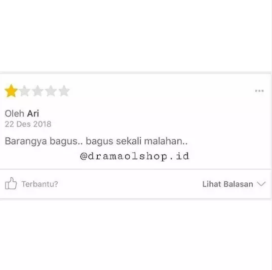 Review pembeli kasih bintang satu Instagram Review pembeli kasih bintang satu Instagram